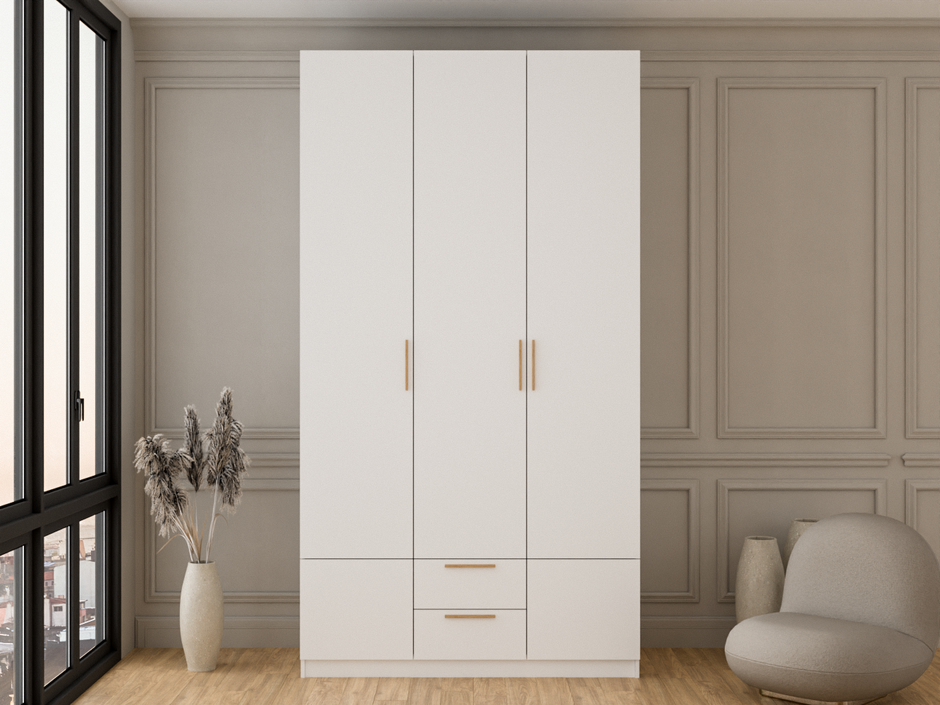 Распашной шкаф Пакс Рейнсвол 103 Эко white ИКЕА (IKEA) изображение товара